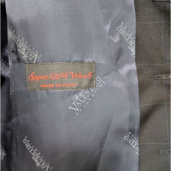 Sergio Valentino Collection Italy Super 120's Wool Buttoned Vest - Black & Navy - Picture 8 of 9